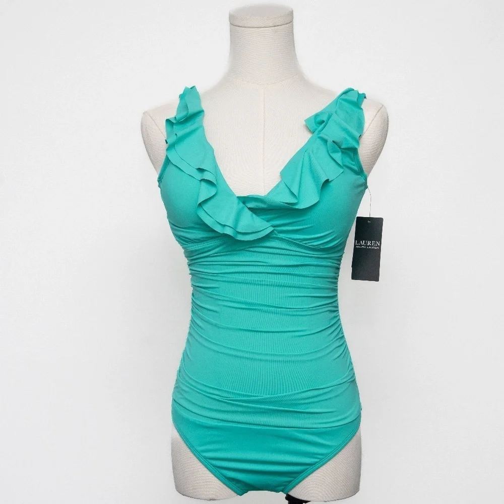 Lauren Ralph Lauren Beach Club Ruffle One Piece Swimsuit‎